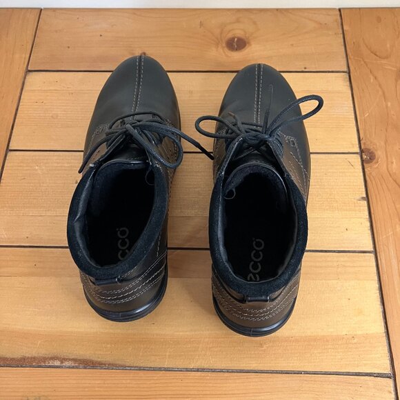 ECCO Black Leather Lace Up Ankle Boots Gore-Tex Waterproof Women's US 7 EU 38 - Picture 6 of 9